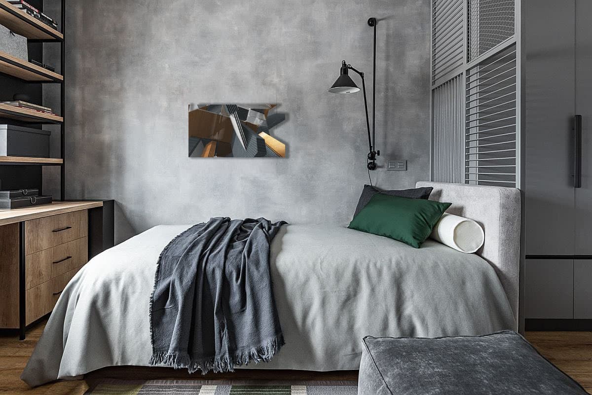 Extruded Materials 2, shown in a room as a digital preview
