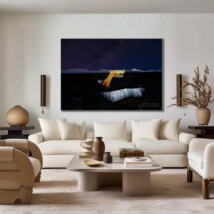 The Tower of Valhalla Night, shown in a room as a digital preview